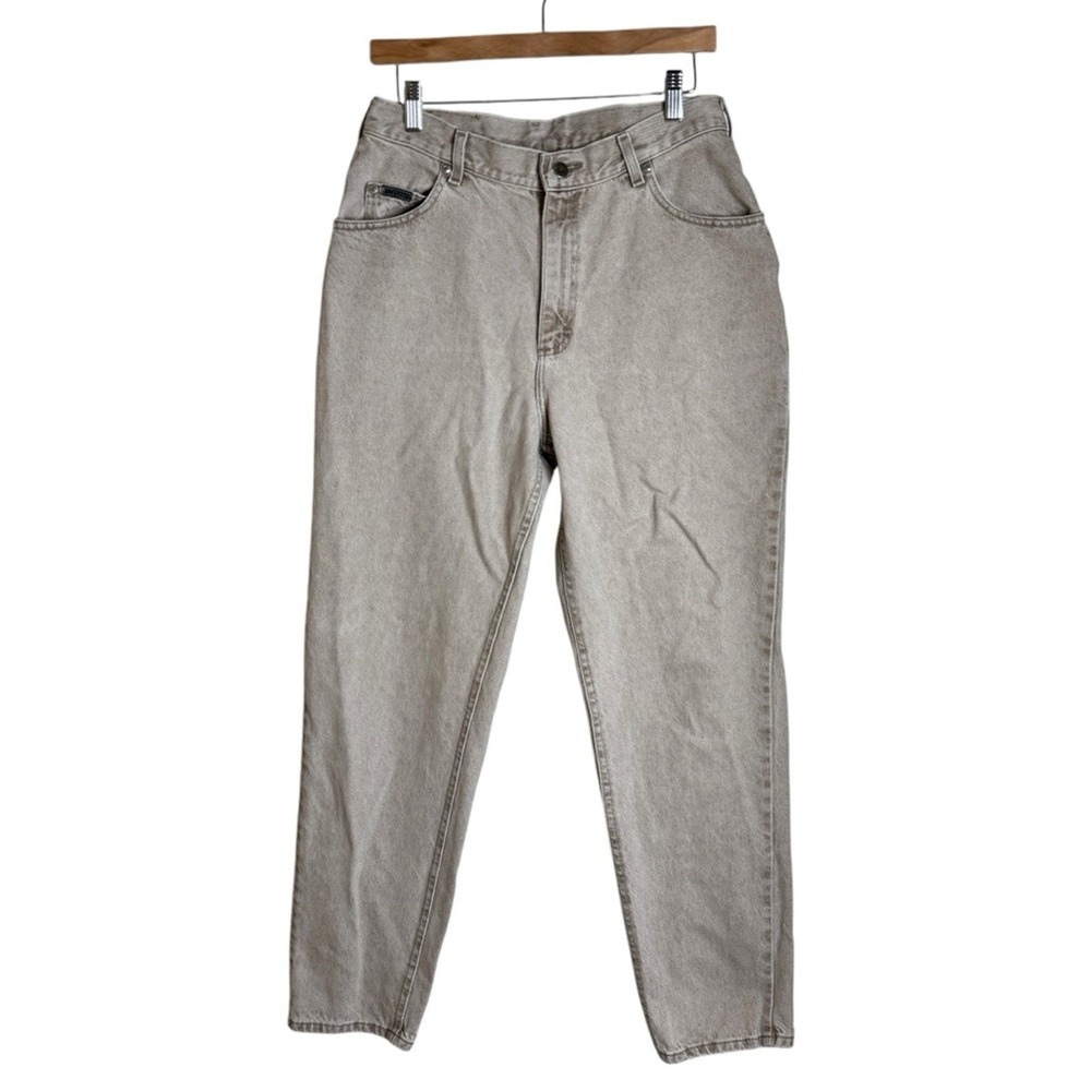 Vintage Lee Riveted High‎ Rise Tan Jeans Denim Pants Women's Size 14